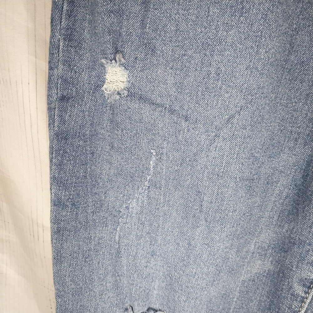 Nicole Miller Nomad Super High Rise Straight Blue Distressed Jeans - Picture 7 of 14